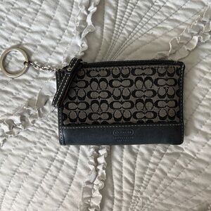 Coach Signature Black and Gray Wristlet